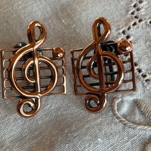 Vintage “G Clef” Renoir Copper Earrings
